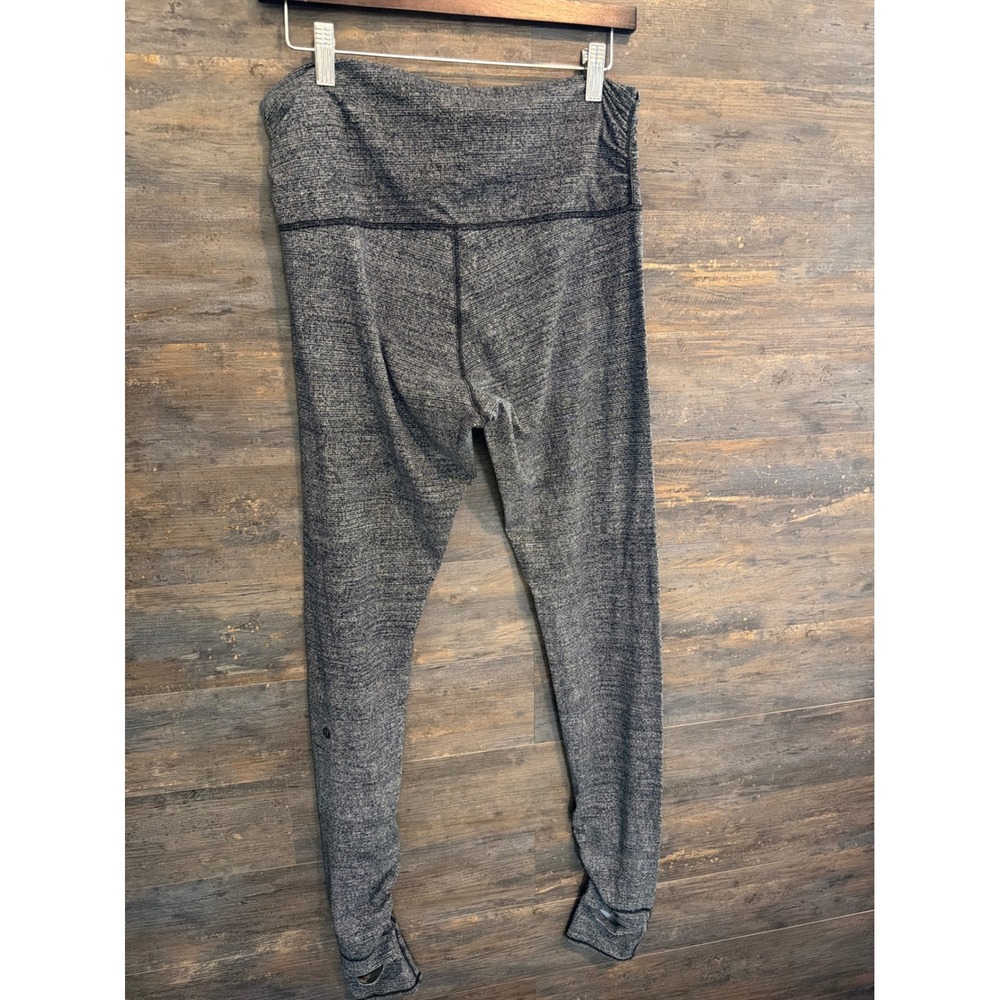 Lululemon High Rise Space Dye Stirrup Leggings Gray Black Size 12